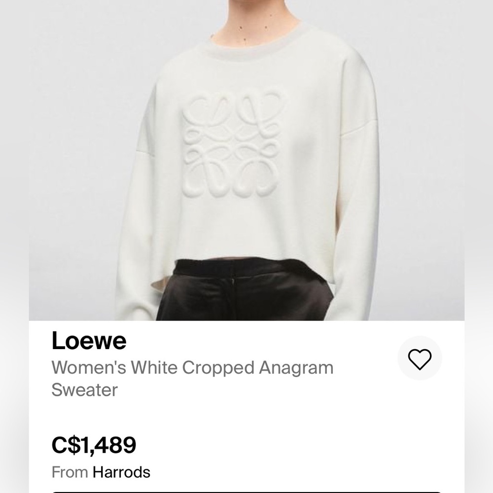 Loewe 2023 New 3D Embossed LOGO Cashmere Sweater featuring a sculpted design.